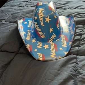 Natural light paper cowboy hat